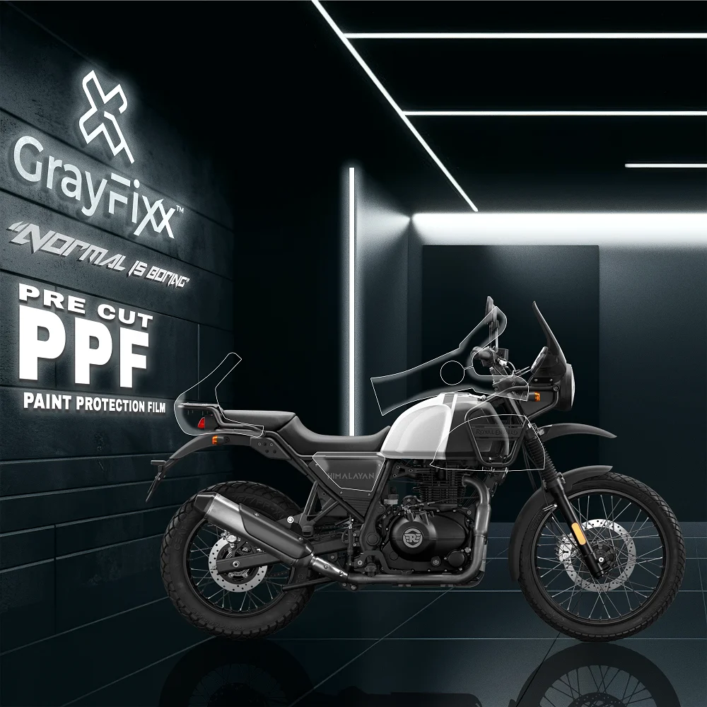 Pre-Cut PPF(Paint Protection Film) Compatible with Himalayan 411 | TPU(Thermoplastic Polyurethane), Water Proof, 3X Layer, Scratch Resistant